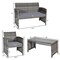 Costway 4PCS Patio Rattan Furniture Set Conversation Glass Table Top Cushioned Turquoise/Red/Grey/Beige/Navy/Black